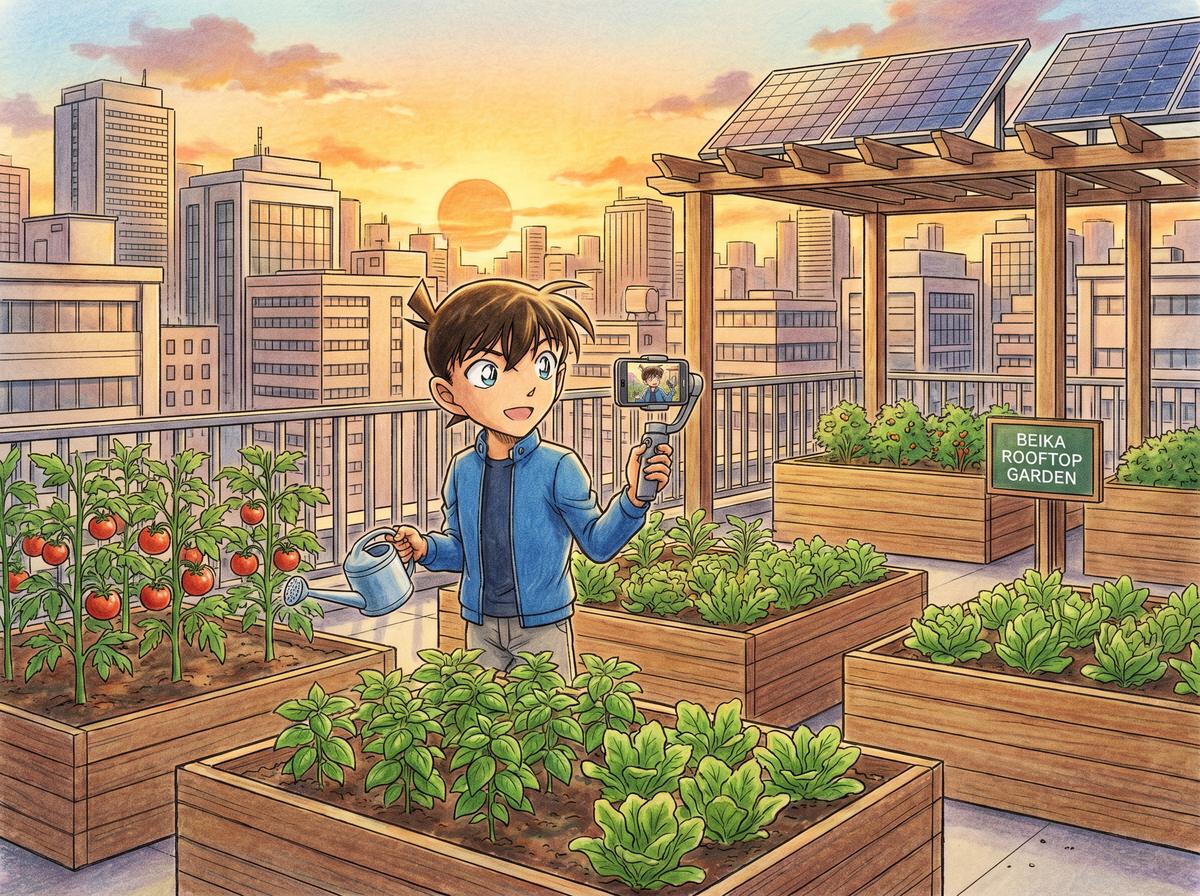 黄色仓库屋顶花园视频